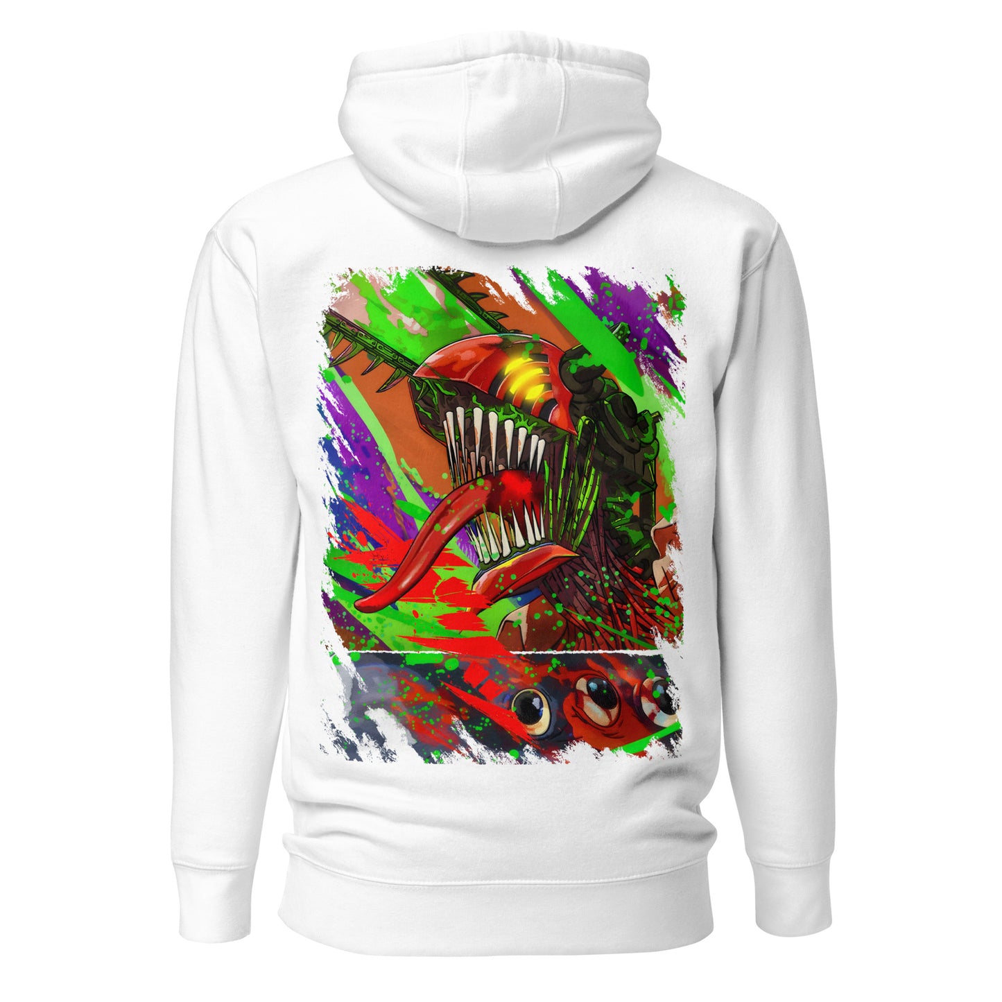Hoodie premium Neon Fury porté modèle KAIOKEN CLUB