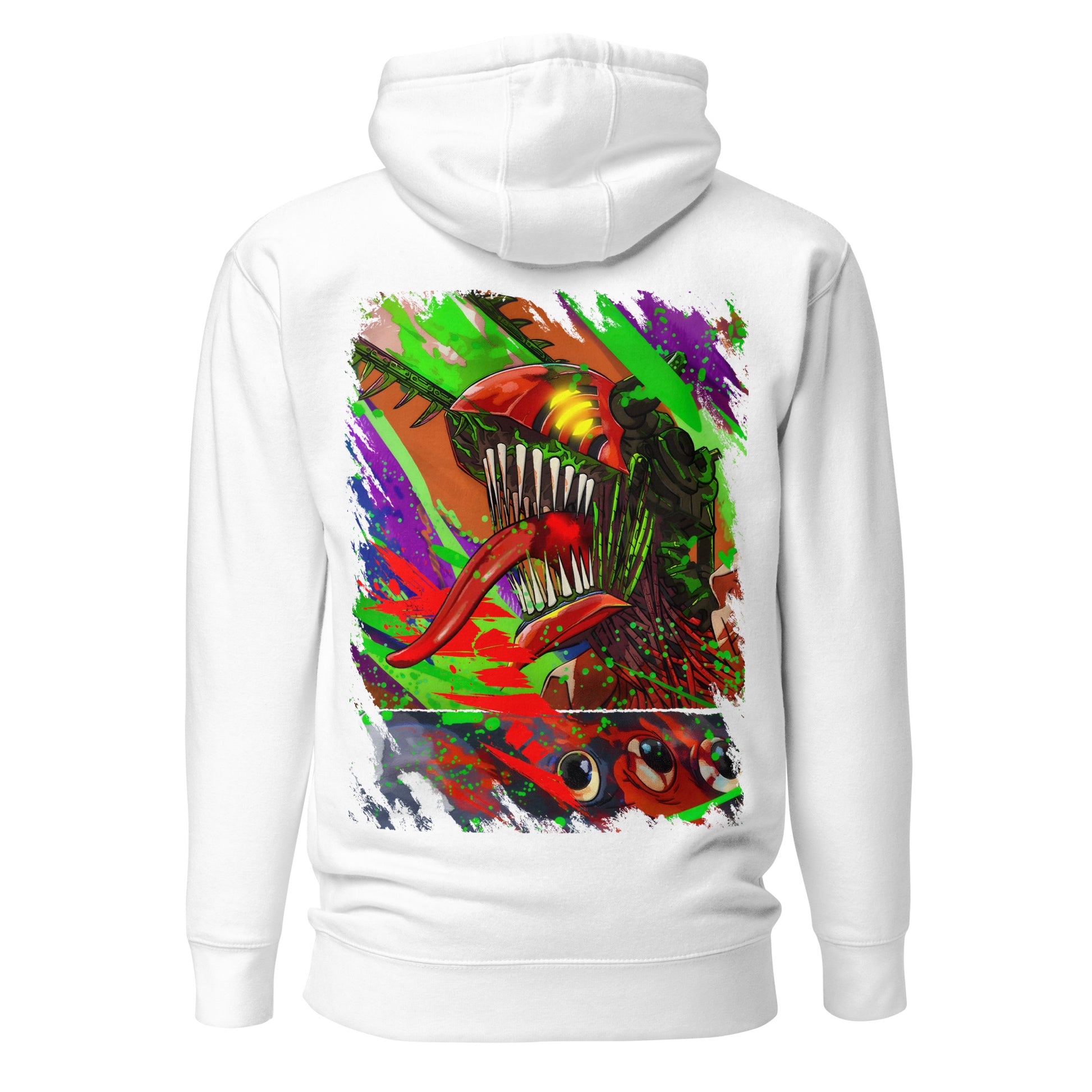 Hoodie premium Neon Fury porté modèle KAIOKEN CLUB