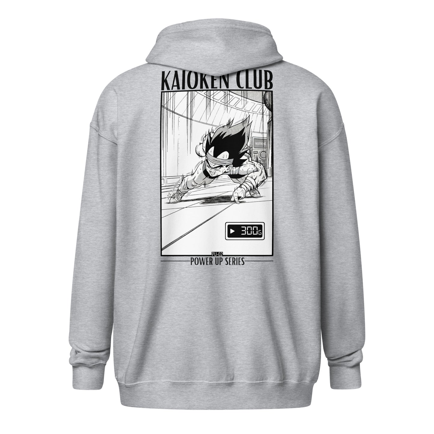 Zip-Hoodie PU-02 UNIT Gravity gris sport Saiyan KAIOKEN CLUB Power Up Series - vue face