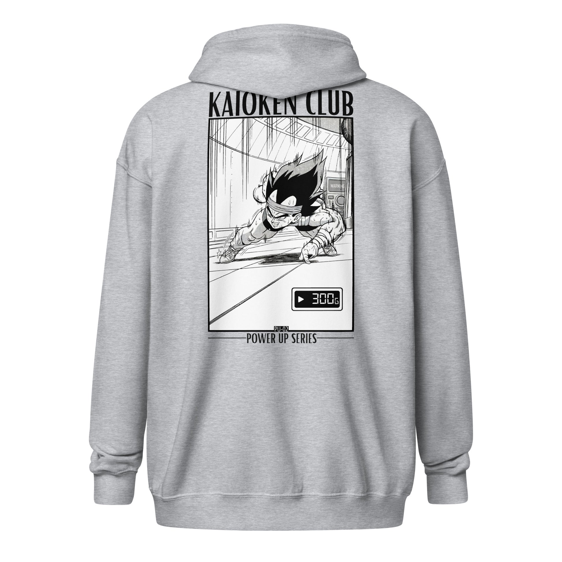 Zip-Hoodie PU-02 UNIT Gravity gris sport Saiyan KAIOKEN CLUB Power Up Series - vue face