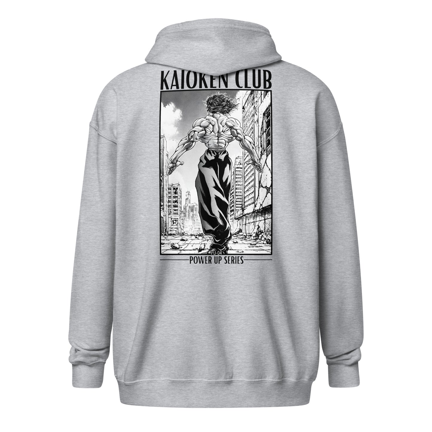 Zip-Hoodie PU-04 UNIT Apex gris sport puissance KAIOKEN CLUB Power Up Series - vue face