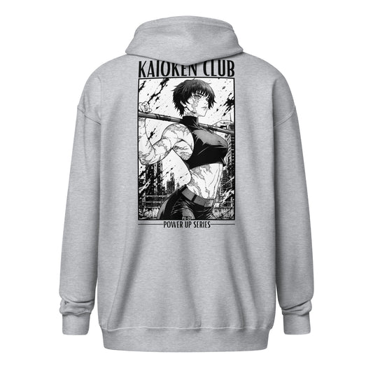 Zip-Hoodie PU-05 UNIT Restriction gris sport volonté KAIOKEN CLUB Power Up Series - vue face