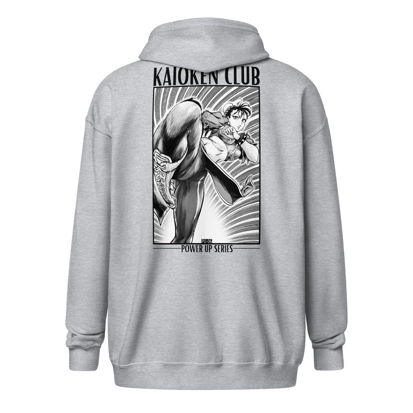 Zip-Hoodie PU-06 UNIT Velocity gris sport vitesse KAIOKEN CLUB Power Up Series - vue face