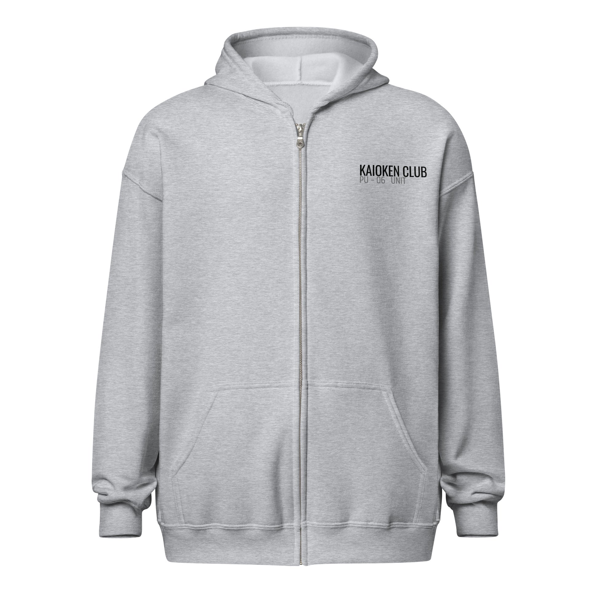 Zip-Hoodie PU-06 UNIT Velocity gris sport KAIOKEN CLUB Power Up Series - vue dos