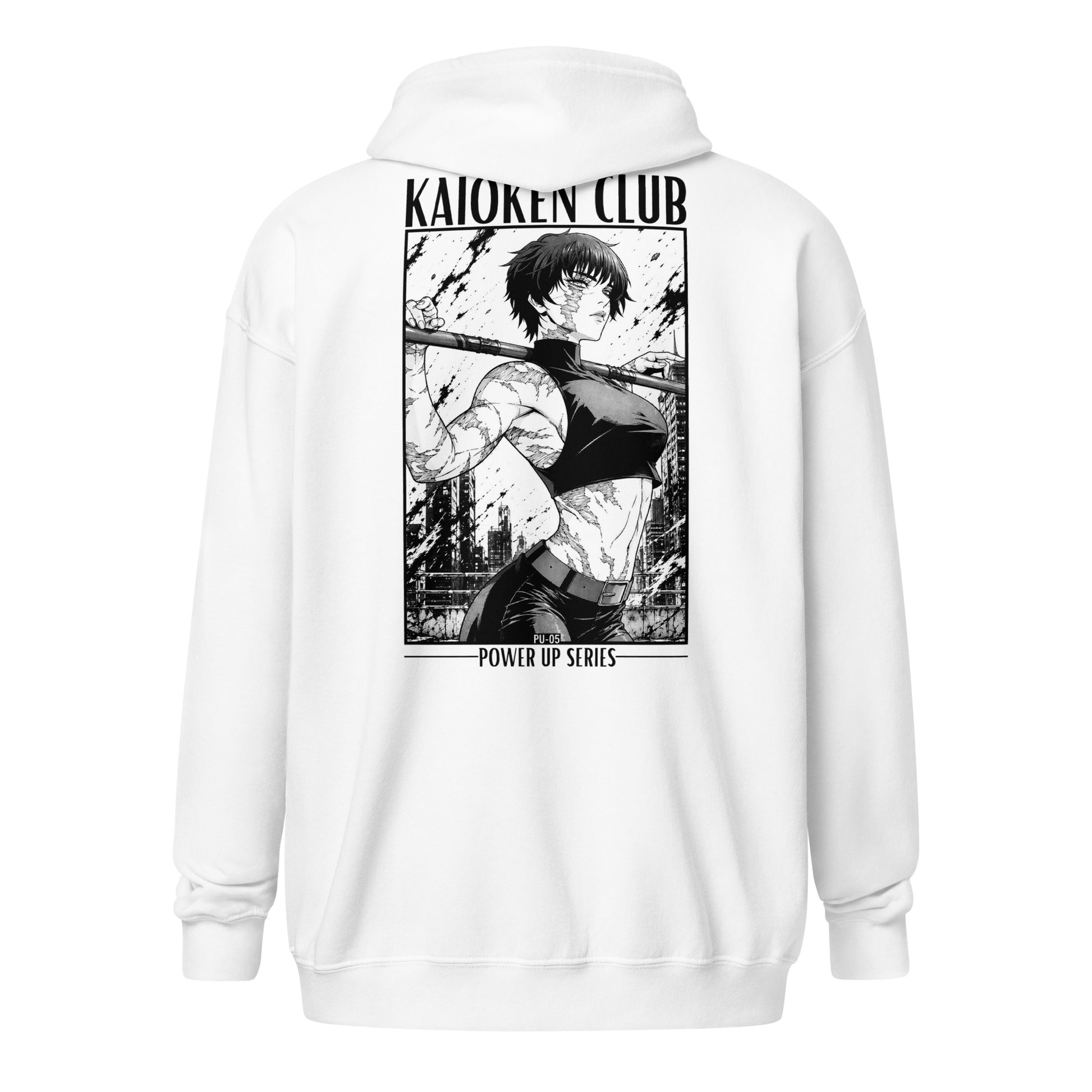 Zip-Hoodie PU-05 UNIT Restriction porté modèle streetwear fitness