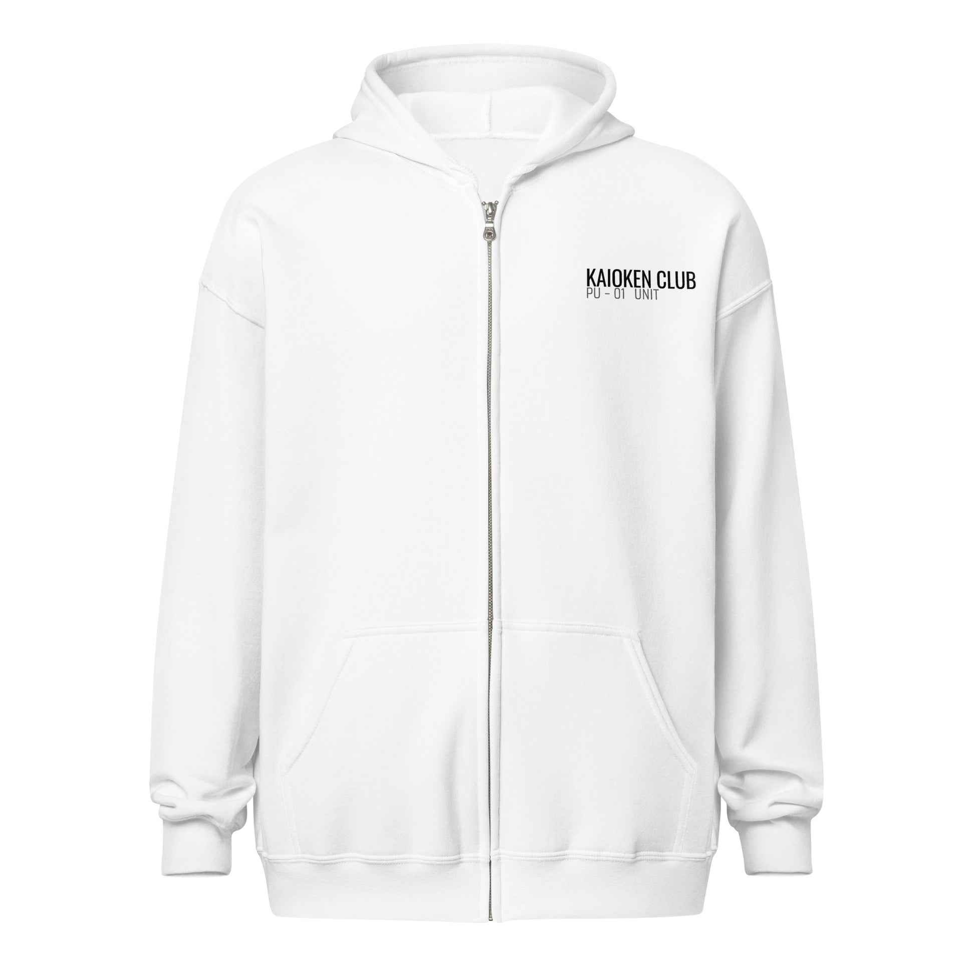 Zip-Hoodie PU-01 UNIT Ascension détail design fitness manga KAIOKEN CLUB